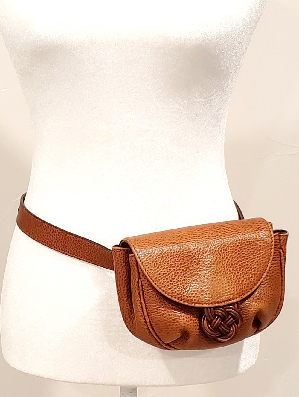 Desmo Italy Luxurious Leather Waist Belt Bag, Textured  British Brown Vtg, EUC